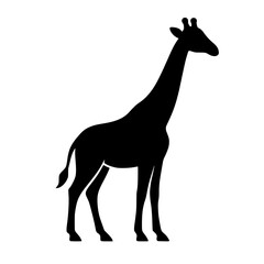 Fototapeta premium Minimalist Silhouette of a Giraffe Standing Alone