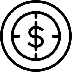 Obraz premium Financial Target Line Icon Isolated on White Background