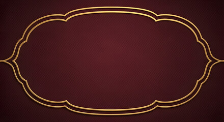 Elegant burgundy background with ornate golden frame, perfect for luxury branding and design projects