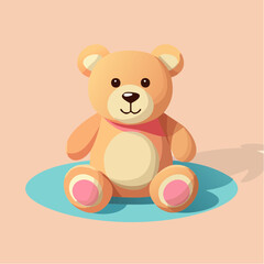 Fototapeta premium Ourson mignon en illustration cartoon – peluche adorable pour univers enfant