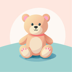 Fototapeta premium Ourson mignon en illustration cartoon – peluche adorable pour univers enfant