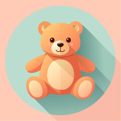 Fototapeta premium Ourson mignon en illustration cartoon – peluche adorable pour univers enfant