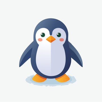 Pingouin cartoon mignon en illustration vectorielle &ndash; personnage kawaii