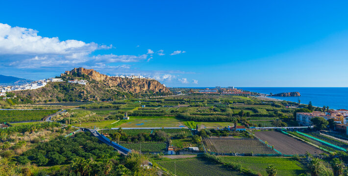 aerial view of costa tropical, Granada province, Salobrena