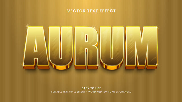 aurum editable text effect 3d vector