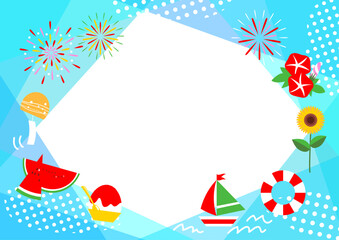 夏をイメージした爽やかな壁紙イラスト素材