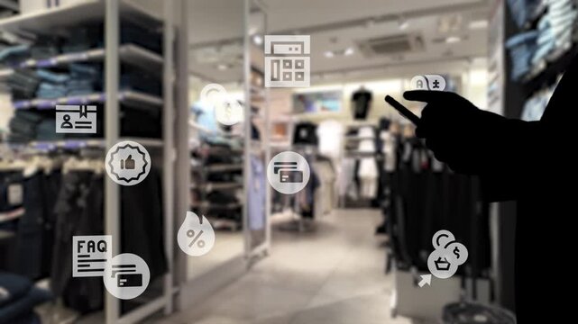 Omni channel technology of online retail business method. Multichannel marketing on social media network platform offer service of internet payment channel, online retail shopping and omni digital app
