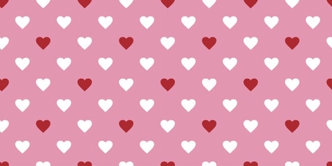ハート模様のシームレスパターン｜ピンク背景のかわいい背景素材　Seamless Heart Pattern on Pink Background
