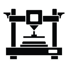 Threedimensional printer machine icon for graphic design and technology concepts icon