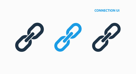 Obraz premium Link Icons in Blue and Dark Blue, Representing Connection, Networking, and Web Links