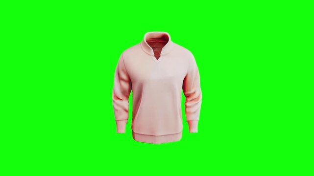 3D sweater animated on green screen background