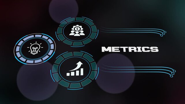 Business Metrics Analytics Concept with Data Monitoring Dashboard, KPI Indicators and Corporate Performance Insights.