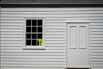 Architectural detail of a white clapboard house, Hobart, Tasmania, Australia