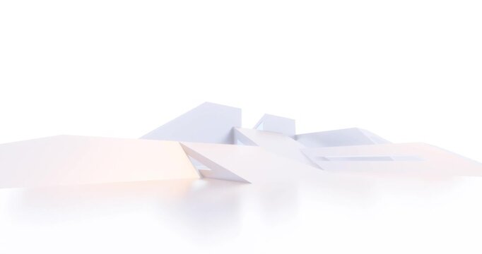 3d animation modern architecture background building geometric shape