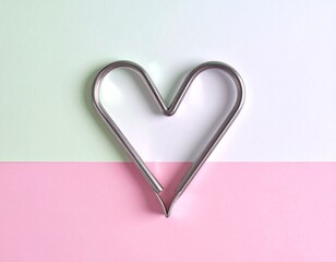 Connection and Love Symbol Made from Bent Paper Clip