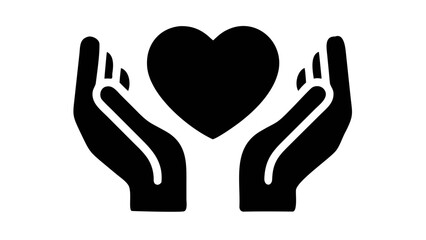 Obraz premium Caring hands cradling a heart symbol