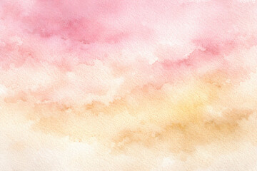 Obraz premium Abstract watercolor wash background, soft pink and gold gradient for creative and feminine products. Soft abstract watercolor wash on heavy paper.