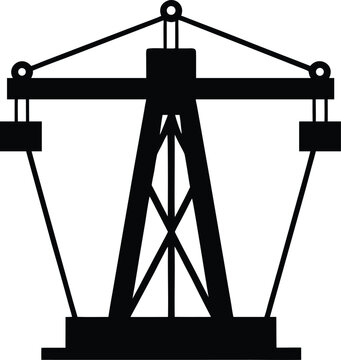 cable crossover machine silhouette vector art illustration, black and white design