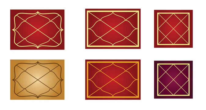 Empty Kundli astrology chart template set for horoscope design vector illustration