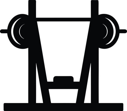 hack squat machine silhouette vector art illustration, black and white design