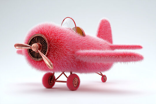 Red plane with fuzzy texture