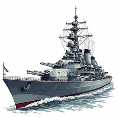 Obraz premium Warship Very Cool Design