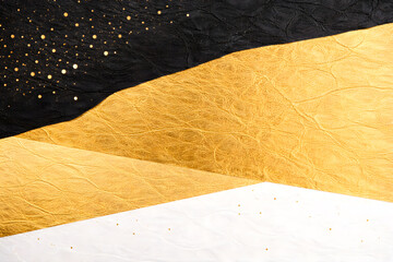 黒と金箔が際立つ高級感あふれる和モダン抽象背景テクスチャ