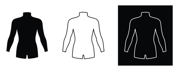 Minimalist turtleneck shirt design variations in black and white
