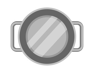 Stainless steel saucepan. Vector flat clipart isolated on white background.