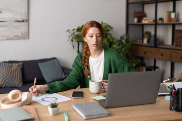 Obraz premium Creative moments in a cozy apartment with a young woman enjoying her time at home