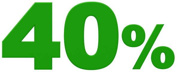 3D素材_数字_40%_緑