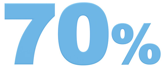 3D素材_数字_70%_水色