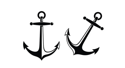 Two black anchors depicted in a striking graphic silhouette © mst