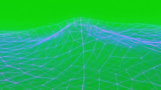 Abstract Green Background with Neon Grid Pattern and Geometric Lines for Creative and Modern Design Projects