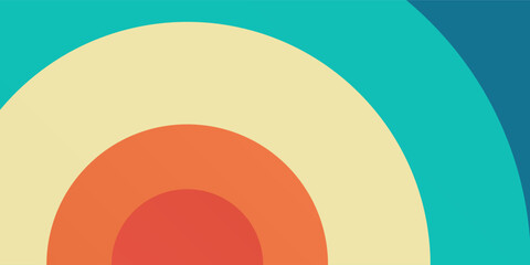 Retro poster, classic 80's, 90's the soft light in the center of each oval gives the impression modern simple