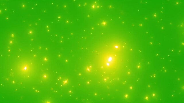 Bright Green Starry Background with Glittering Stars and Vivid Glow Creating a Mystical Atmosphere