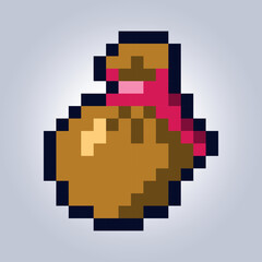 Obraz premium Golden Coin Pouch 16x16 Tile – Fantasy Treasure Money Bag Reward Asset