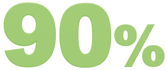 3D素材_数字_90%_黄緑