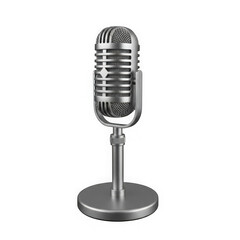 Fototapeta premium Vintage microphone with stand for music and studio use isolated on transparent background