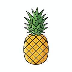 Obraz premium Vibrant Fresh Pineapple Illustration for Healthy Food and Tropical Theme Designs