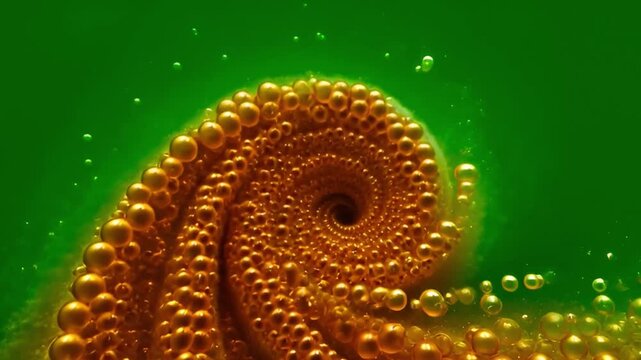 Abstract blue and green swirling vortex with glowing stars and artistic fluid patterns in a vibrant cosmic background