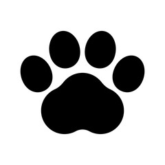 Paw icon. Dog, cat paw icon. Zoo, vet logo element. Paw print vector symbol.