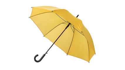 Bright yellow umbrella stands alone  isolated on transparent background cut out © Ivan