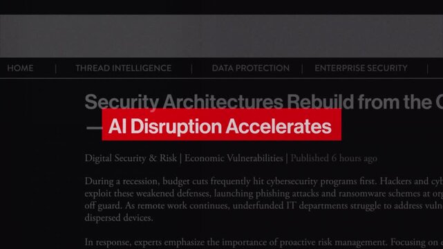 Ai disruption accelerates fast sequence news articles headline title animation with documentary style