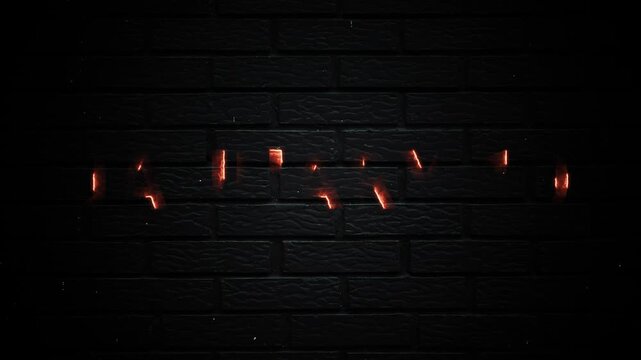 10th January Ten 10 Text Glowing Neon Month Date Calendar Animation Brick Background