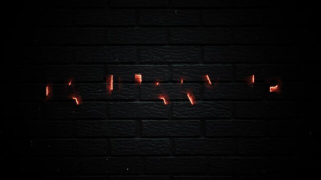 13th January Thirteen 13 Text Glowing Neon Month Date Calendar Animation Brick Background