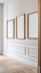 Fototapeta premium empty room with wooden wall and window