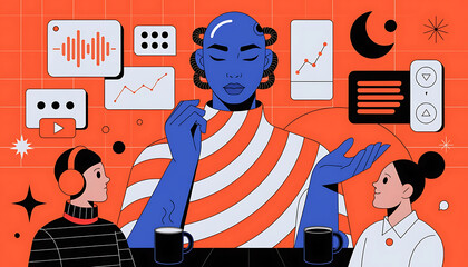 Politician working diligently amidst a vibrant and chaotic office environment