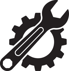 Crossed wrench and screwdriver tools on white background, symbol for repair and service