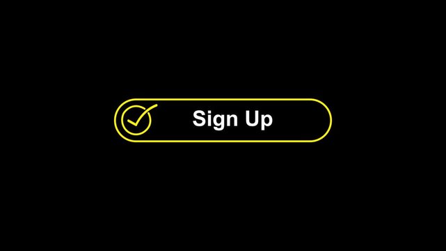 Sign up, click on the button Animation. Sign up is a check mark written on a shape layer animated in the background.